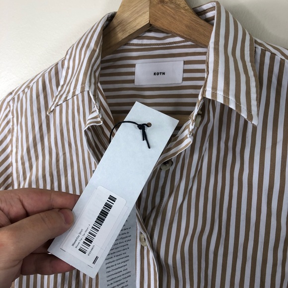 KOTN White Gold Striped collared shirt size US 4 - Picture 5 of 11